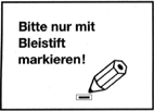 Hinweis, dass Laborbelege nur mit einem Bleistift auszufüllen sind.