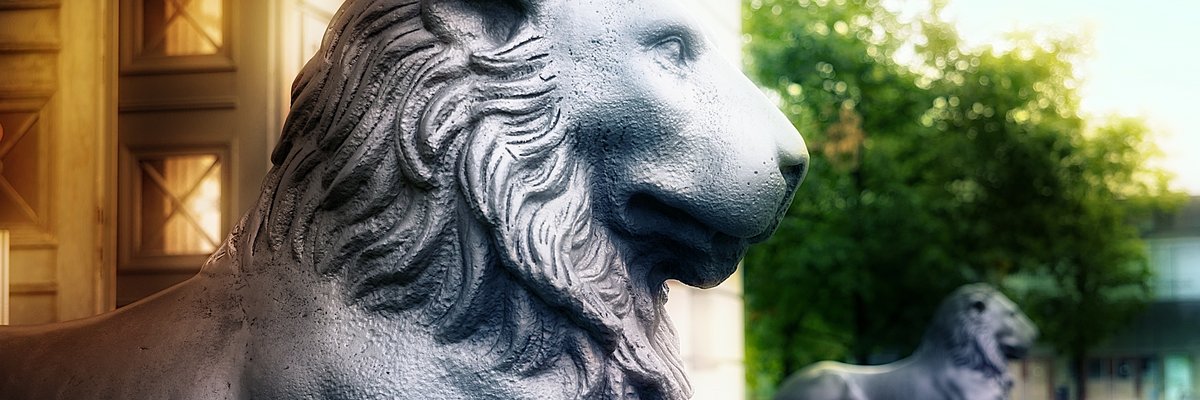 Löwenbüste des Löwengebäude der Universität Halle-Wittenberg